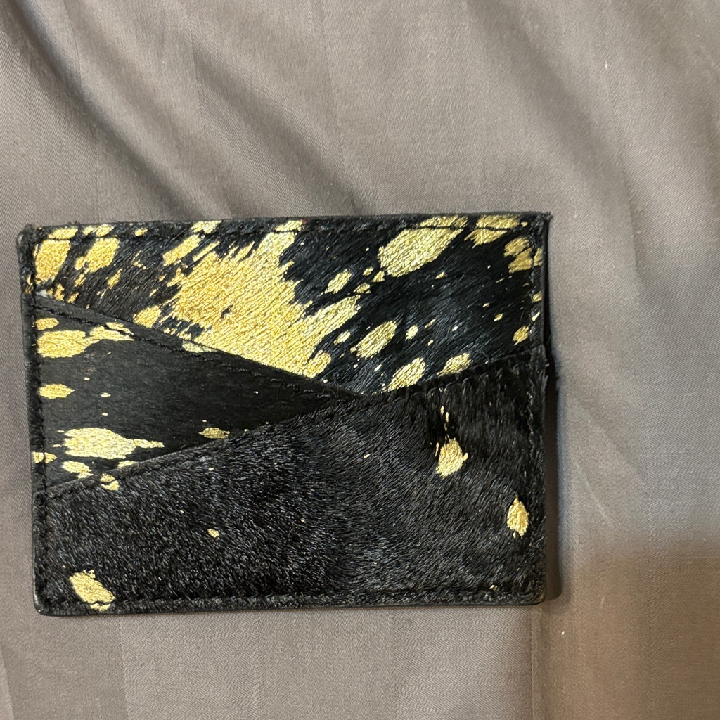 Black And Gold Splatter Card Holder